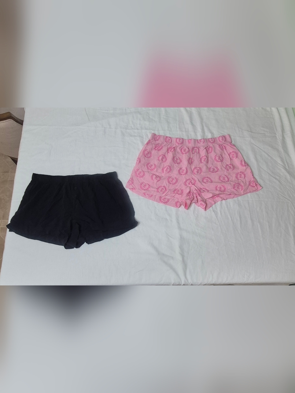 Juicy Couture Pink Floral & Black Sleep Shorts Set